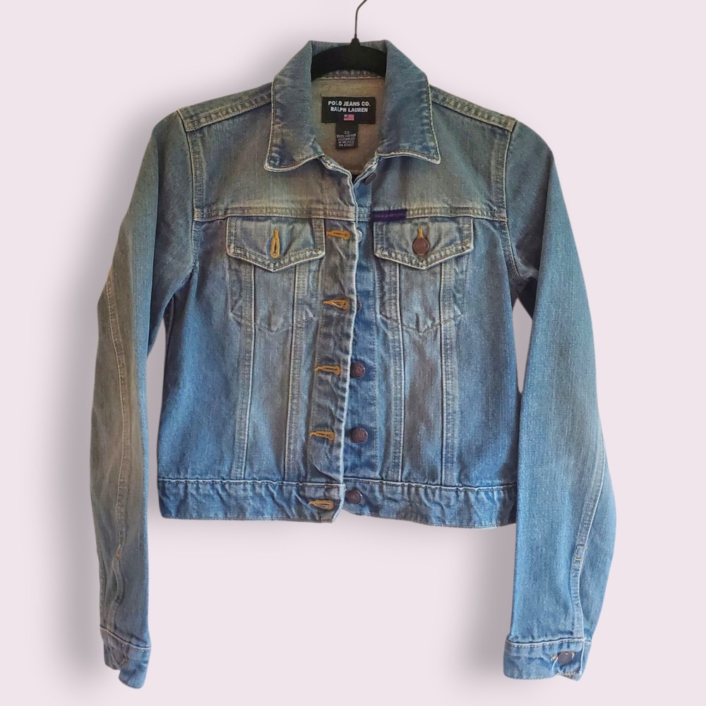 Polo Jeans Co. Ralph‎ Lauren Denim Jean Jacket Womens XS Vintage Distressed